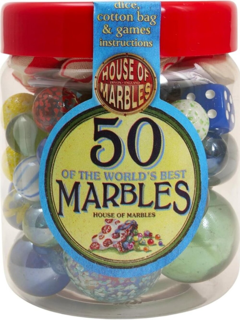 50 Premium Colorful Marbles - Classic Game, Collectible Toys for Kids & Adults